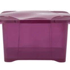 Gifi Rangement|Box de rangement 40 L violet couvercle clip