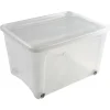 Gifi Rangement|Box de rangement à roulettes transparent 140L