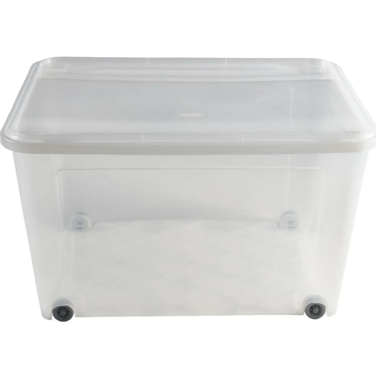 Gifi Rangement|Box de rangement à roulettes transparent 140L