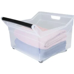 Gifi Rangement|Box de rangement à roulettes transparent 36 L