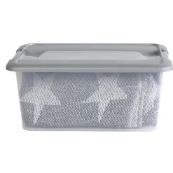 Gifi Rangement|Box de rangement A4 transparente couvercle gris poignées clips 12 L