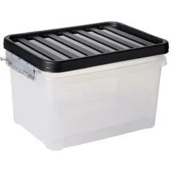 Gifi Rangement|Box de rangement avec fermeture clips 25L x2 - 44x31xH23cm