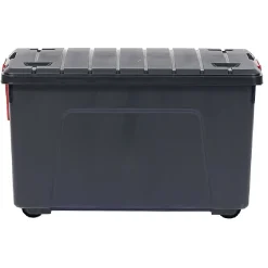 Gifi Rangement|Box de rangement brico 4 roulettes fermeture à clips 110L