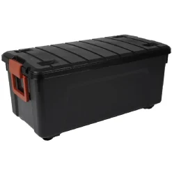 Gifi Rangement|Box de rangement brico 4 roulettes fermeture à clips 75L