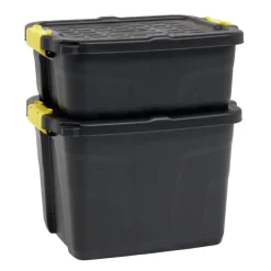Gifi Rangement|Box de rangement brico noir 24L