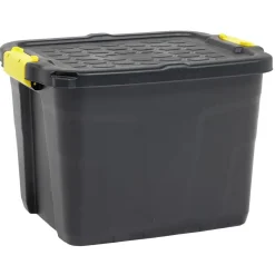 Gifi Rangement|Box de rangement brico noir 42L