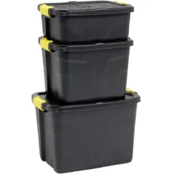 Gifi Rangement|Box de rangement brico noir 60L