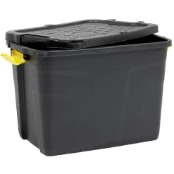 Gifi Rangement|Box de rangement brico noir 60L
