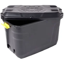 Gifi Rangement|Box de rangement brico noir 110L