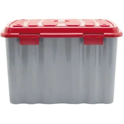 Gifi Rangement|Box de rangement bricolage 54 L gris et rouge x2