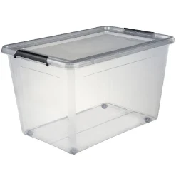 Gifi Rangement|Box de rangement couvercle clips transparent 60 L x3