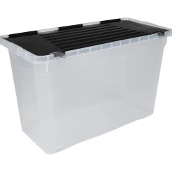 Gifi Rangement|Box de rangement en plastique avec fermeture clips 100 L