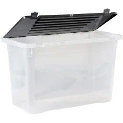 Gifi Rangement|Box de rangement en plastique avec fermeture clips 100 L