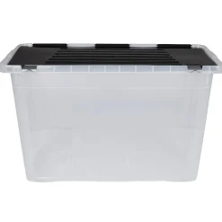 Gifi Rangement|Box de rangement en plastique avec fermeture clips 100 L
