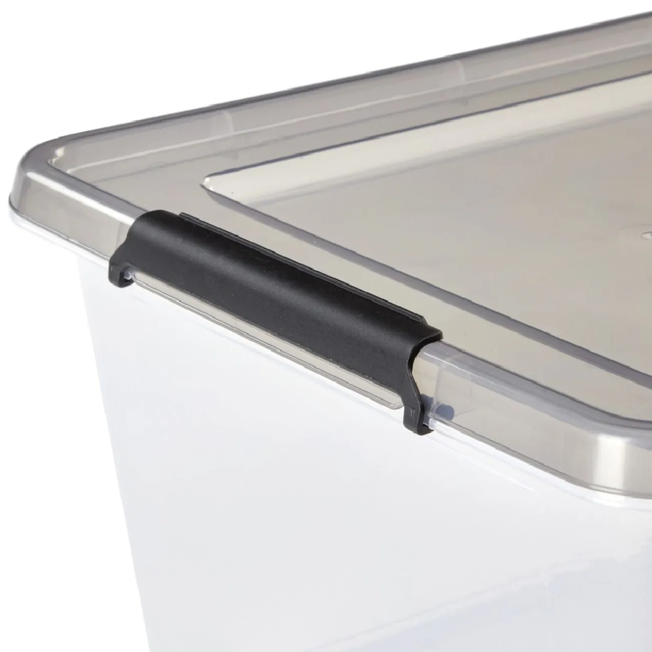 Gifi Rangement|Box de rangement en plastique 40L avec roulettes fermeture à clips x2