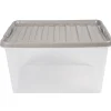 Gifi Entretien Du Linge|Box de rangement grise 31 L à clip