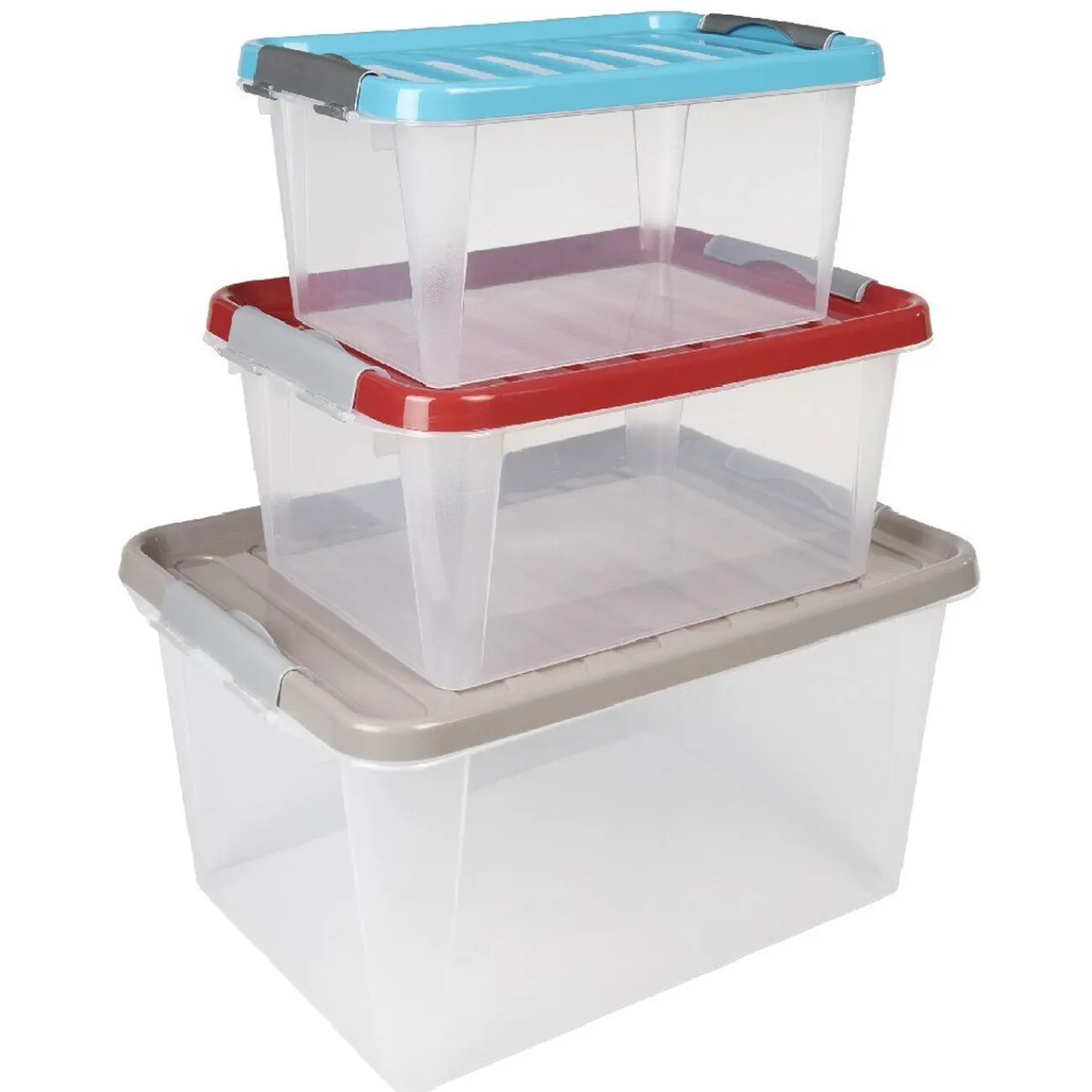 Gifi Entretien Du Linge|Box de rangement grise 31 L à clip