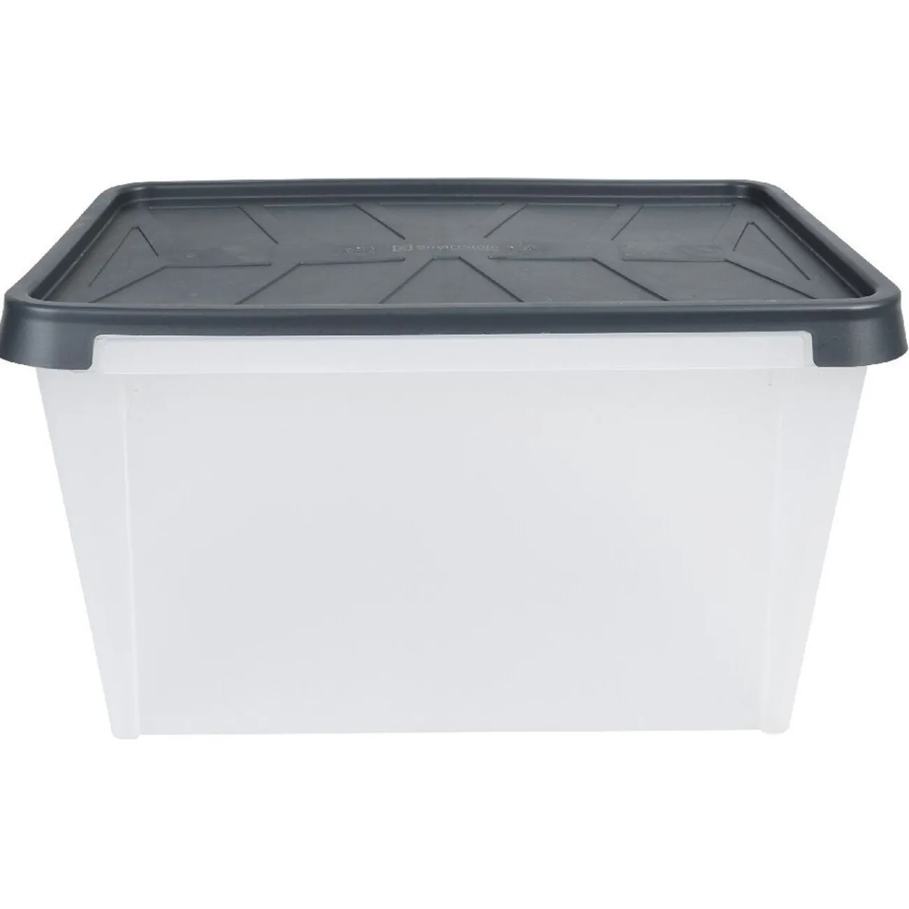 Gifi Rangement|Box de rangement hermétique 50 L transparent et gris