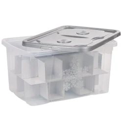 Gifi Rangement|Box de rangement Noël transparent gris 44 L