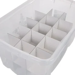 Gifi Rangement|Box de rangement Noël transparent gris 44 L