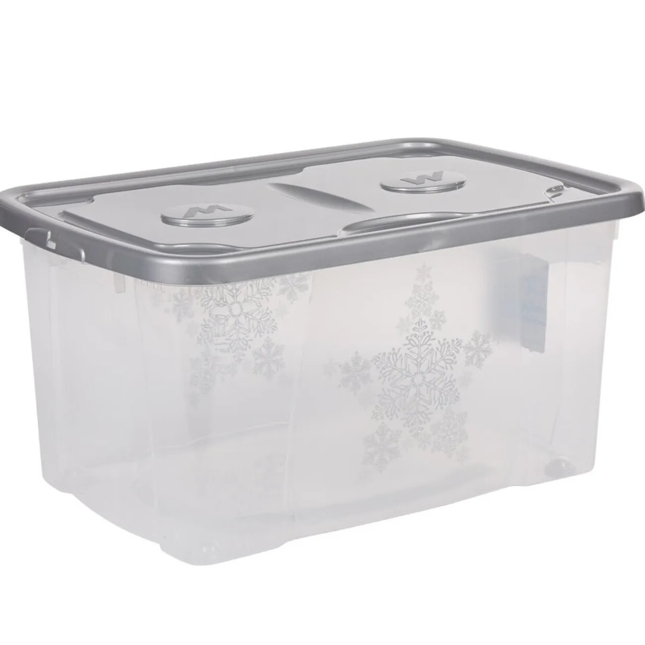 Gifi Rangement|Box de rangement Noël transparent gris 44 L