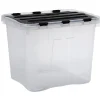 Gifi Rangement|Box de rangement plastique 24 L transparent et noir