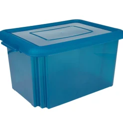 Gifi Rangement|Box de rangement plastique 55 L bleu