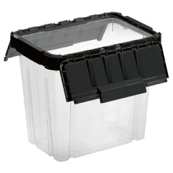 Gifi Rangement|Box de rangement plastique 9 L ouverture papillon noir