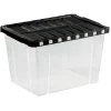 Gifi Rangement|Box de rangement plastique 19 L ouverture papillon noir