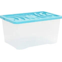 Gifi Rangement|Box de rangement transparent avec couvercle 60 L
