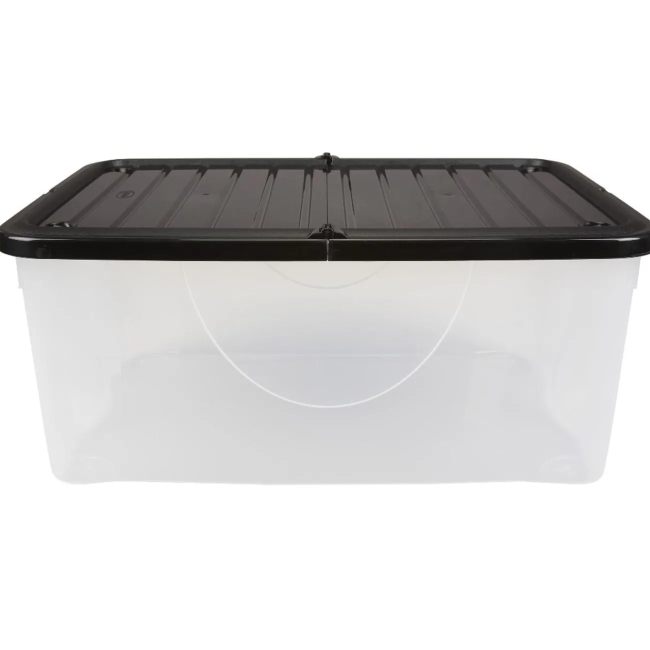 Gifi Rangement|Box de rangement transparent couvercle papillon noir opaque 40L