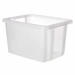 Gifi Rangement|Box Essentiels couvercle blanc transparent 26 L x2