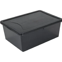 Gifi Entretien Du Linge|Box rangement textile grise 10 L