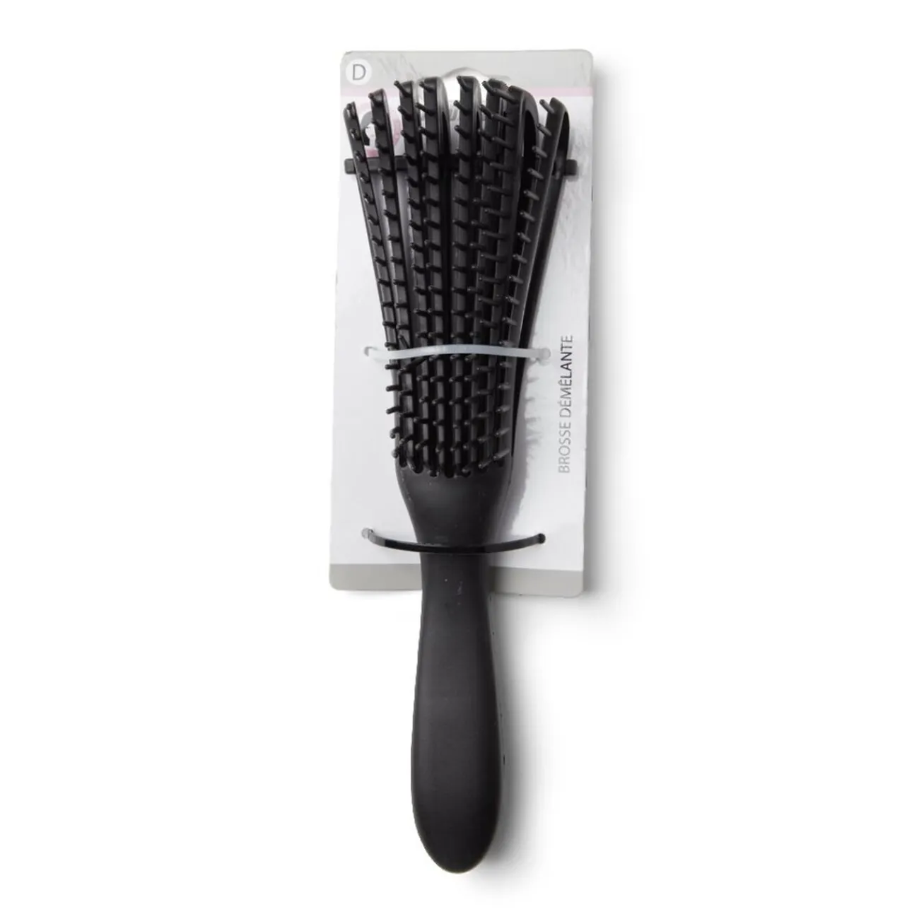 Gifi Beauté^Brosse à cheveux démêlante plate à picots PVC noir