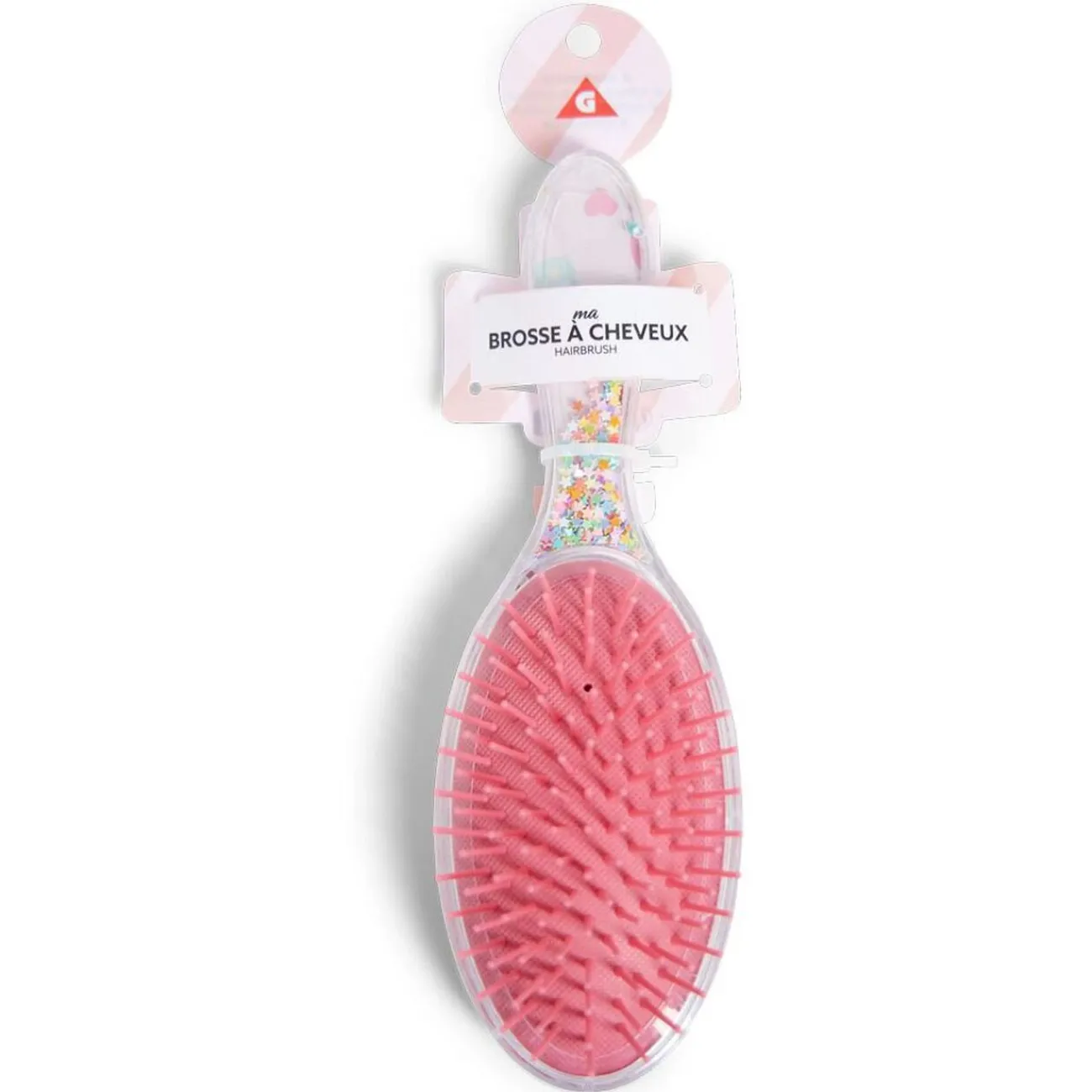 Gifi Beauté^Brosse à cheveux enfant avec manche étoiles multicolores L21cm
