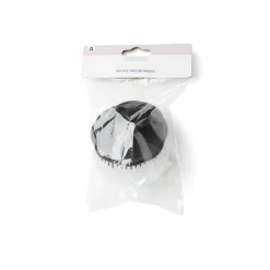 Gifi Beauté^Brosse à cheveux ronde ergonomique en plastique noir et transparent