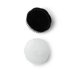 Gifi Beauté^Brosse à cheveux ronde ergonomique en plastique noir et transparent