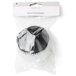 Gifi Beauté^Brosse à cheveux ronde ergonomique en plastique noir et transparent