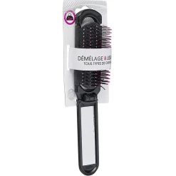 Gifi Beauté^Brosse de poche rétractable avec miroir pour démélage et lissage