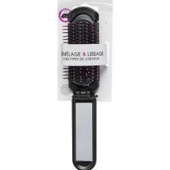 Gifi Beauté^Brosse de poche rétractable avec miroir pour démélage et lissage