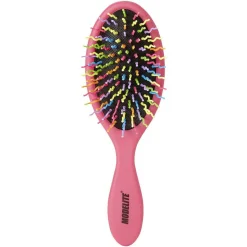 Gifi Beauté^Brosse pneumatique ovale picots perlés pvc multicolore fuchsia