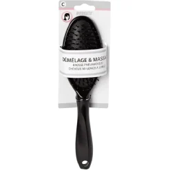 Gifi Beauté^Brosse pneumatique ovale picots perlés pvc noir