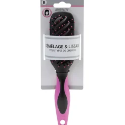 Gifi Beauté^Brosse tunnel multi-usages picots perlés pvc noir fuchsia