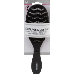 Gifi Beauté^Brosse tunnel multi-usages nylon/sanglier picots perlés noir