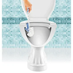 Gifi Nettoyage Et Entretien|Brosse WC à 3 têtes blanc et bleu