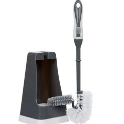 Gifi Equipement Wc^Brosse WC avec support et brossette intégrée noir et blanc