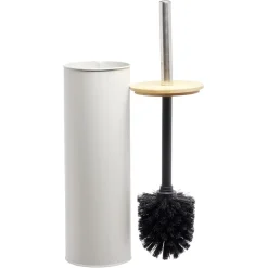 Gifi Equipement Wc^Brosse WC cylindrique bambou et métal gris naturel