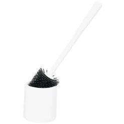 Gifi Equipement Wc^Brosse WC silicone ronde avec support plastique blanc
