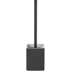 Gifi Equipement Wc^Brosse WC socle carré grès noir 9,2x9,2xH36cm