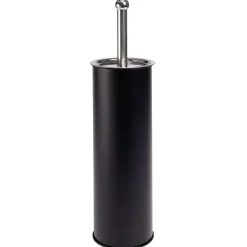 Gifi Equipement Wc^Brosse WC socle haut rond métal noir Ø9,5xH38cm